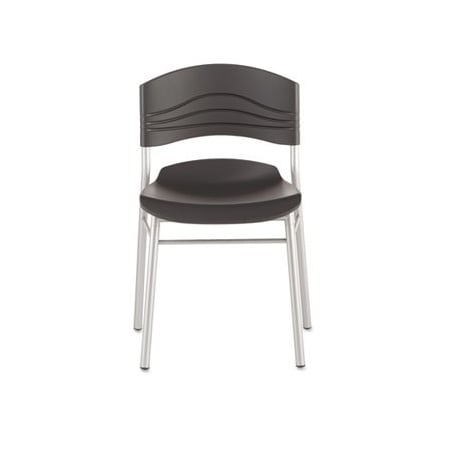 Iceberg CafeWorks Chair, Graphite Seat and Back, Silver Frame, 18 in Seat Height, 2 PK 64517
